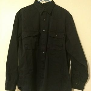 DKNY black long sleeve mens button-up shirt